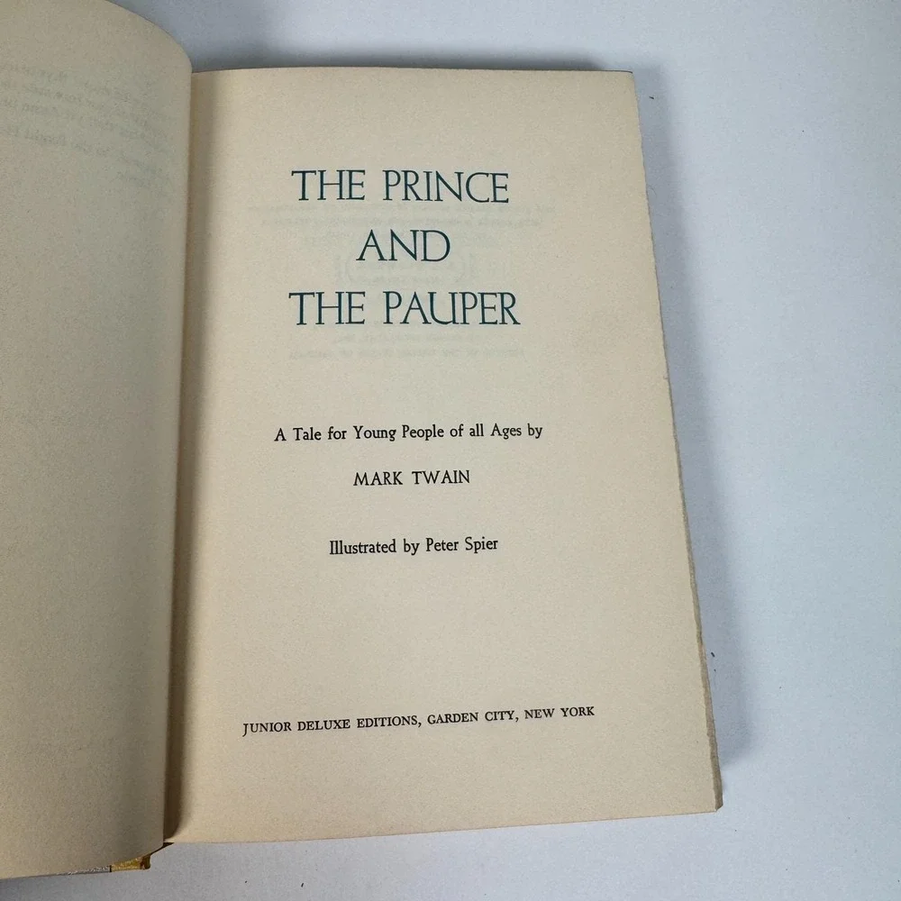 The Prince and‎ the Pauper Mark Twain Junior Deluxe Editions Hardcover Book 1954